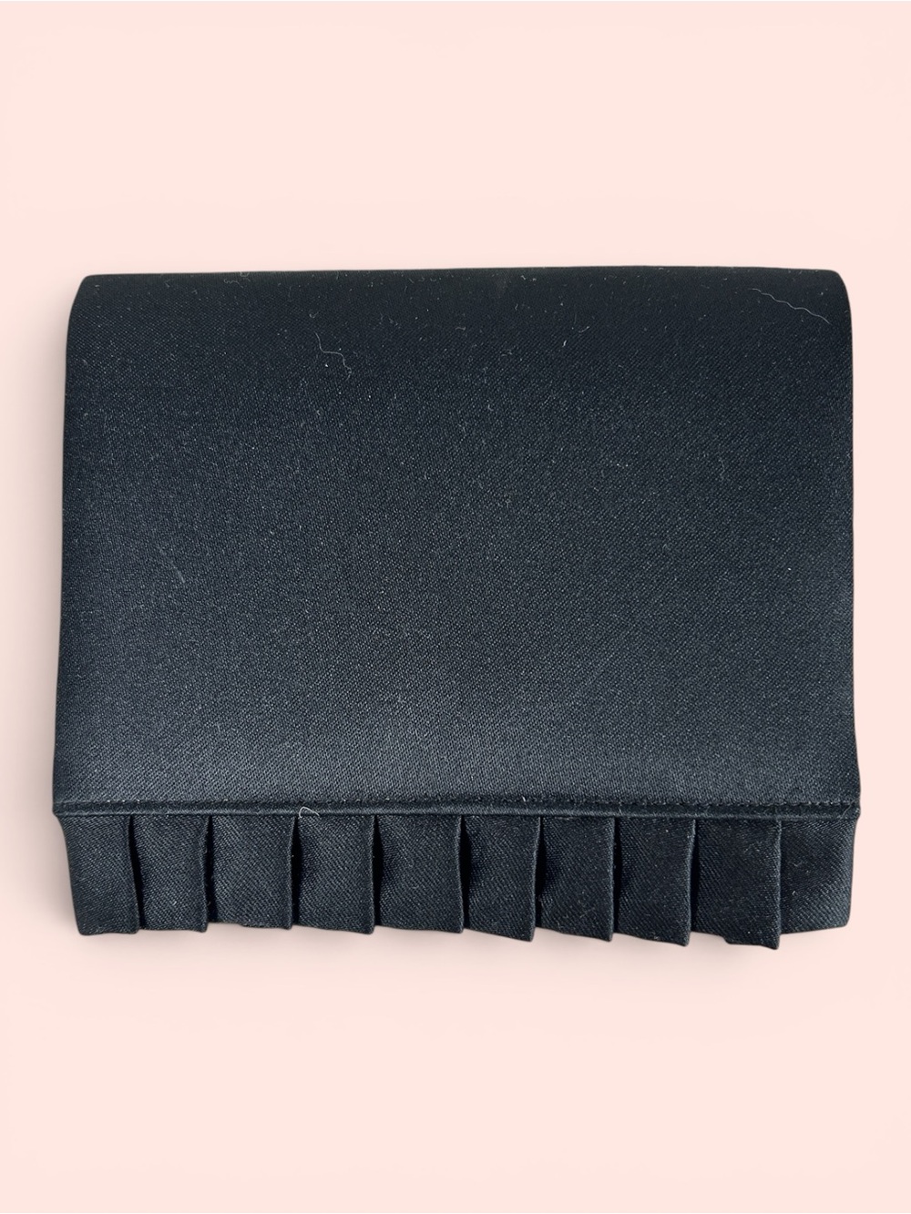 La Regale Ltd Black Women's Satin Clutch Evening Bag with Pleated Trim
